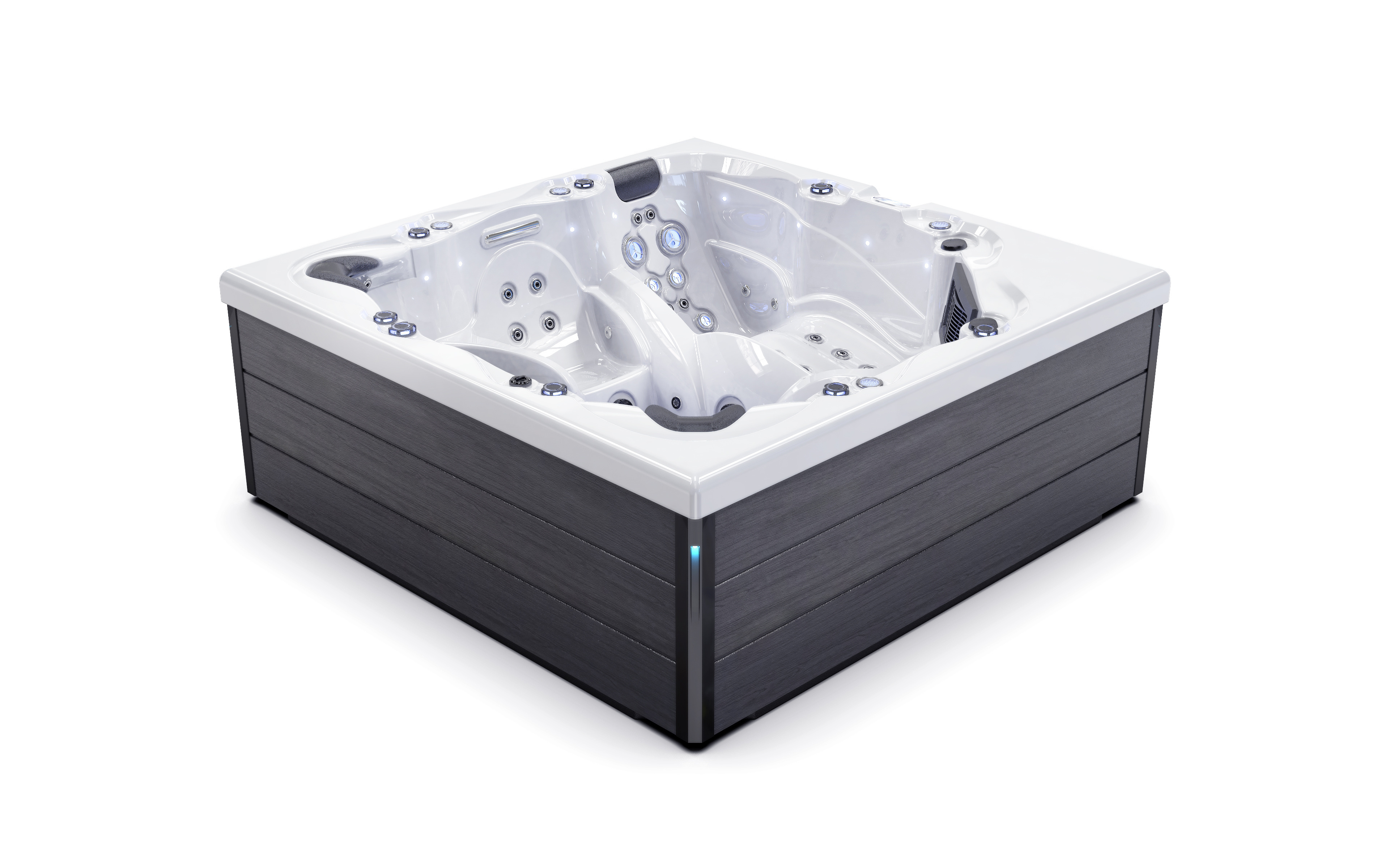 Best Selling Commercial Portable Bathtub Jakuzzi Hydro Massage Hotel Square Hot Tub Spa with LED Lights