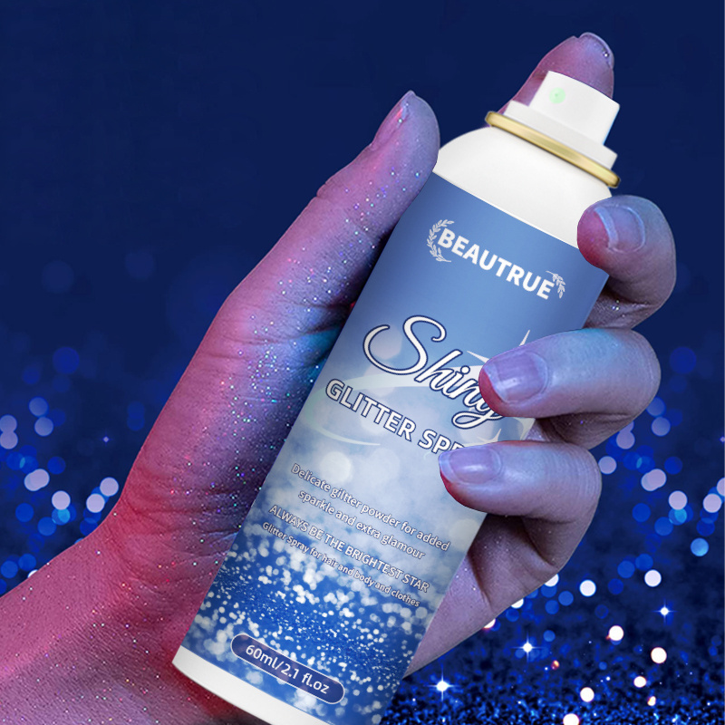 OEM Private Label Vegan Highlighter Shiny Long Lasting Face Hair Body Spray Glitter Shimmer Party Clothes Glitter Spray