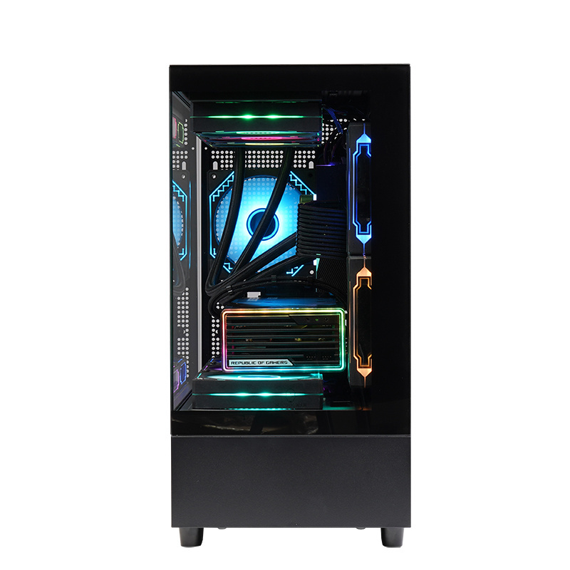 Lovingcool Black Computer Cases & Towers PC Cabinets ATX PC Gaming Computer Chassis Full Tower Cyborg Desktop PC Case with Fan