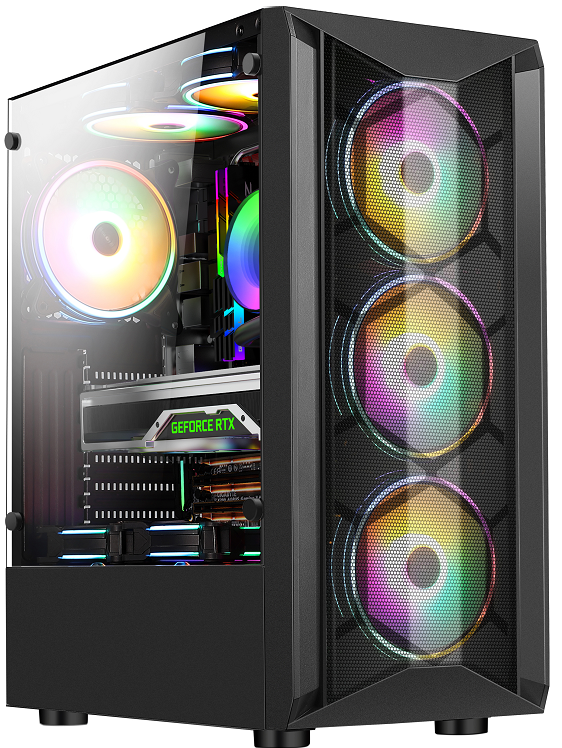 Hot Selling Desktop ATX PC Cabinet PC Gaming Case Computer with RGB strip light OEM Gaming PC Desktop Computer Gaming Case