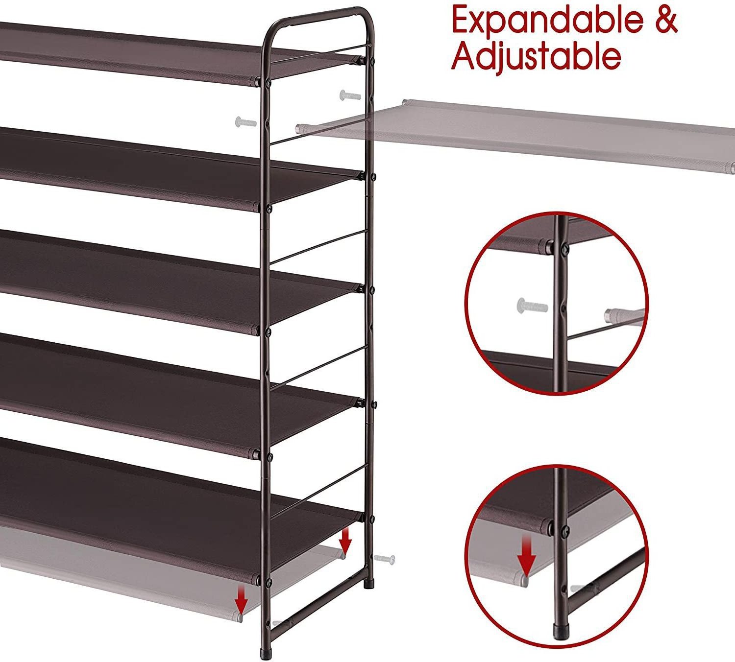 Fabric Open Simple Multi Tier Modern Home Cheap Metal Shoe Rack Storage Organizer Space Saver Adjustable