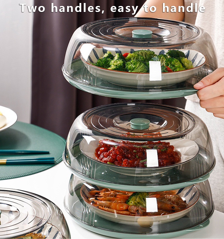 100% Food Grade Bpa-Free Table Insulated Pet Reusable Cloche Dome Plastic Microwave Food Plate Container Cover