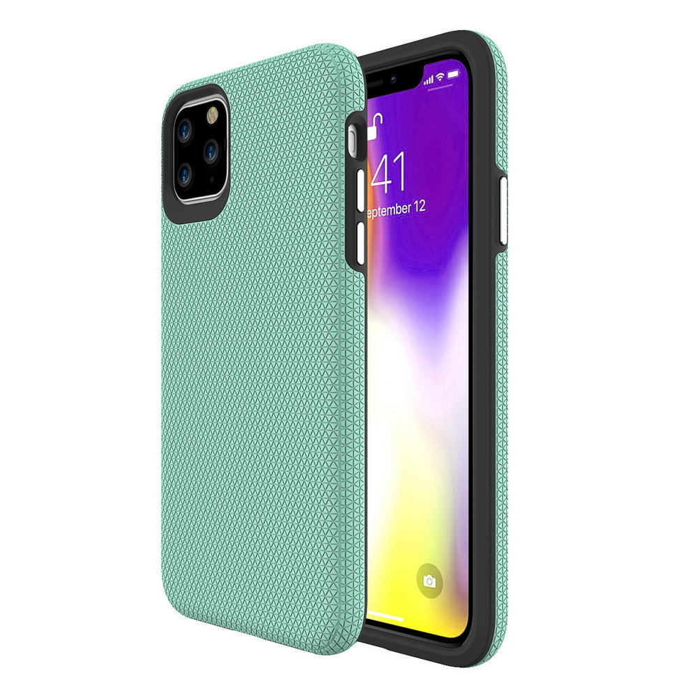 Unique Rigid Triangle Texture Hybrid Rugged PC TPU Shockproof Phone Case For iPhone 11 Pro Max 2019