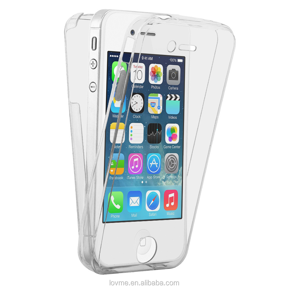 360 Degree Full Cover Shockproof Transparent Silicone TPU Phone Case Cover For Apple iPhone 4s SE 3 Xs XR Max 11 12 13