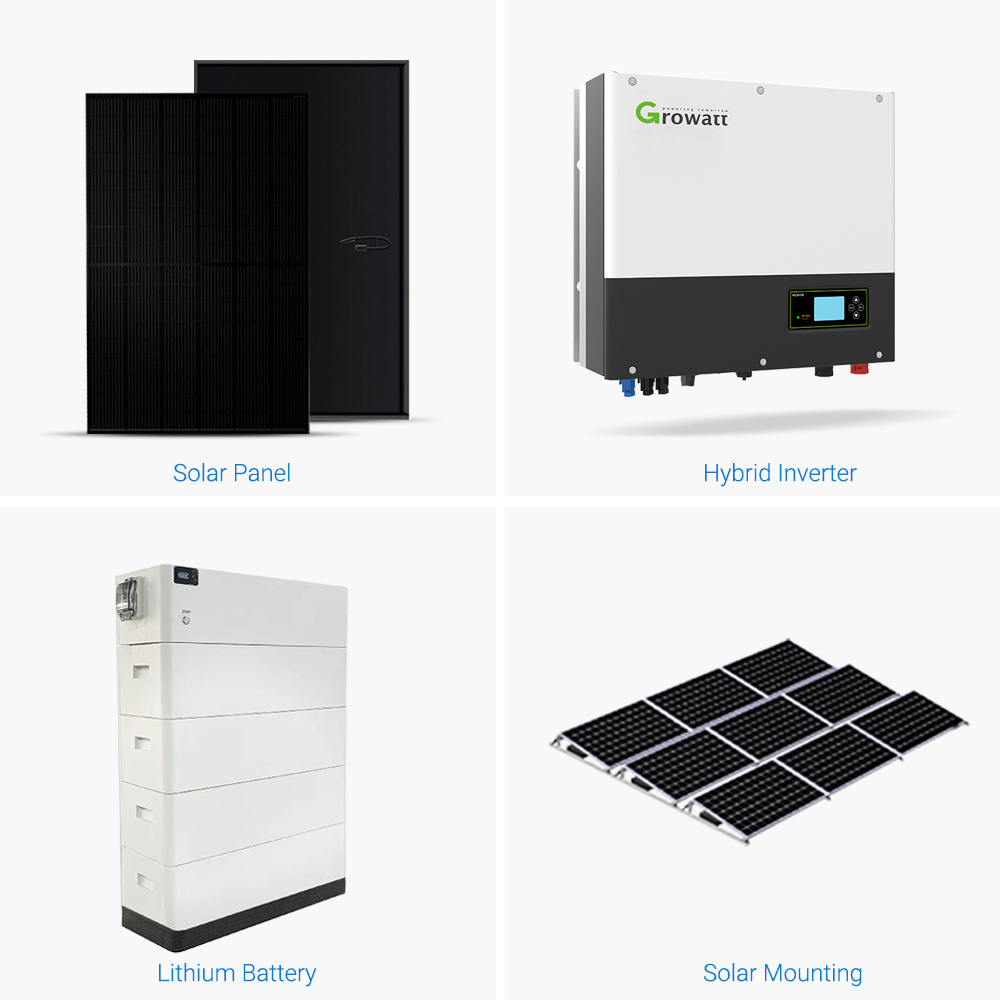 home Energy Storage Solar Panel Power System 8kW 10kW 15kW 20kW Solar Energy Residential Hybrid Off Grid Solar energy System