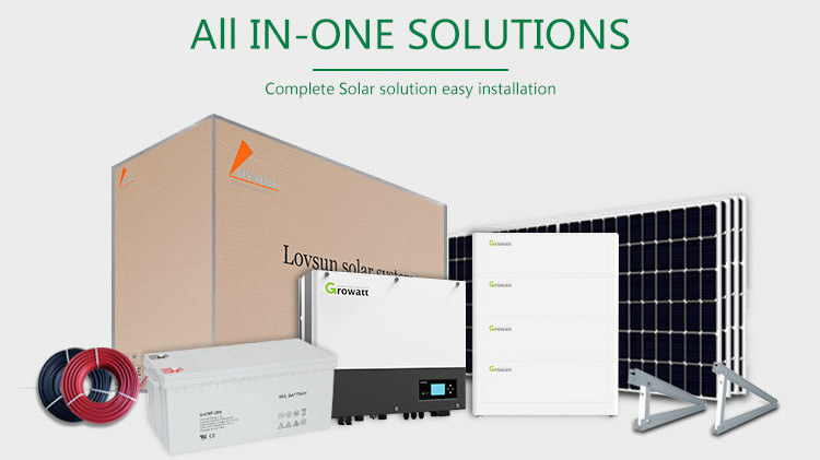 Lovsun Complete Set 10kw 5 Kw Solar Panels Solar 5000 W Hybrid Solar System 5000 Watts Solar Energy Home System