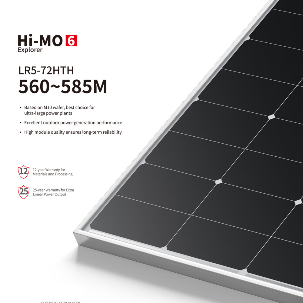 Longi Tier1 550w solar panel Hi-MO6 New Model 560w 565w 570w 580w 585w Pv Module Price panel solar 1000w