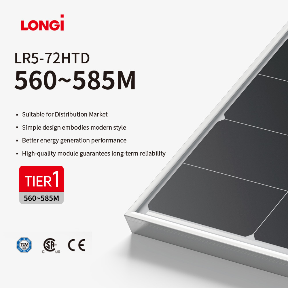 Longi Hi Mo 7 Hi Mo 6 X6 LR5-72HGD 560-590M N Type HPDC Solar Module LONGi 580W Solar Panels 575W 570W 585 Watt 590W