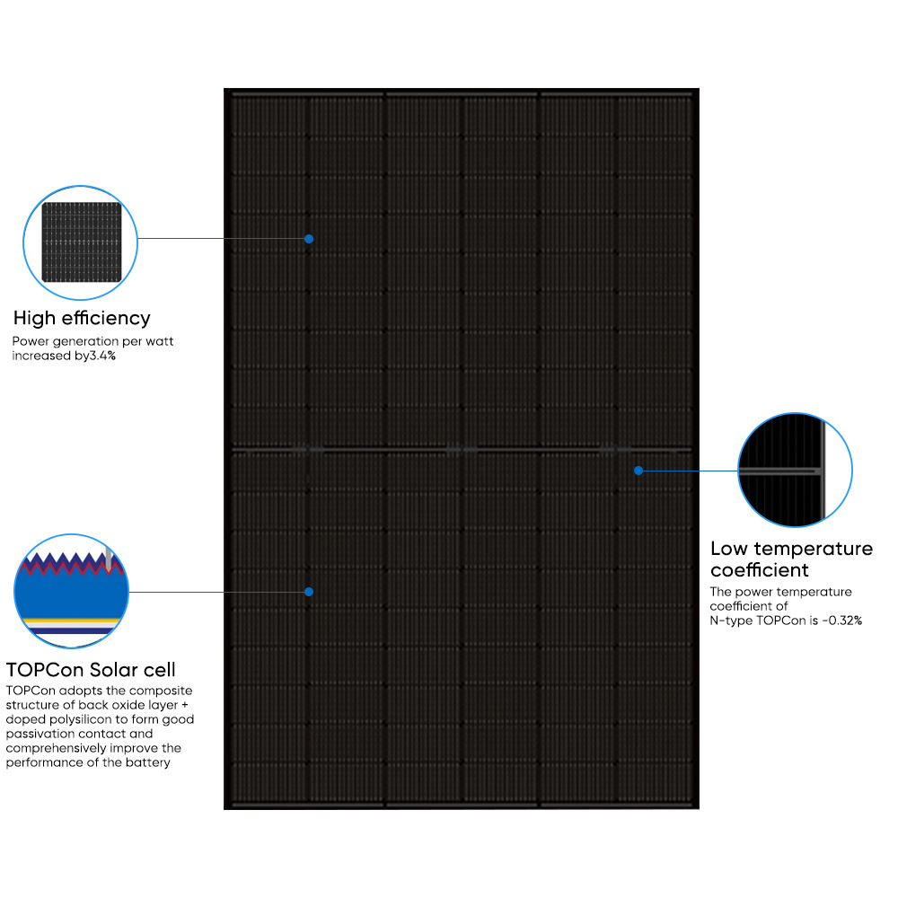 Rotterdam 400w Full Black Solar Panel Panneaux Solaires Half Cell 395w 410w 415w Solar Panels 400 Watt