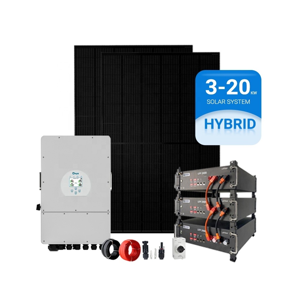 DEYE inverter solar hybrid off grid system 5kw 10kw Hybrid Solar Energy Power System 3 Phase 6kw solar Kit Complete for home