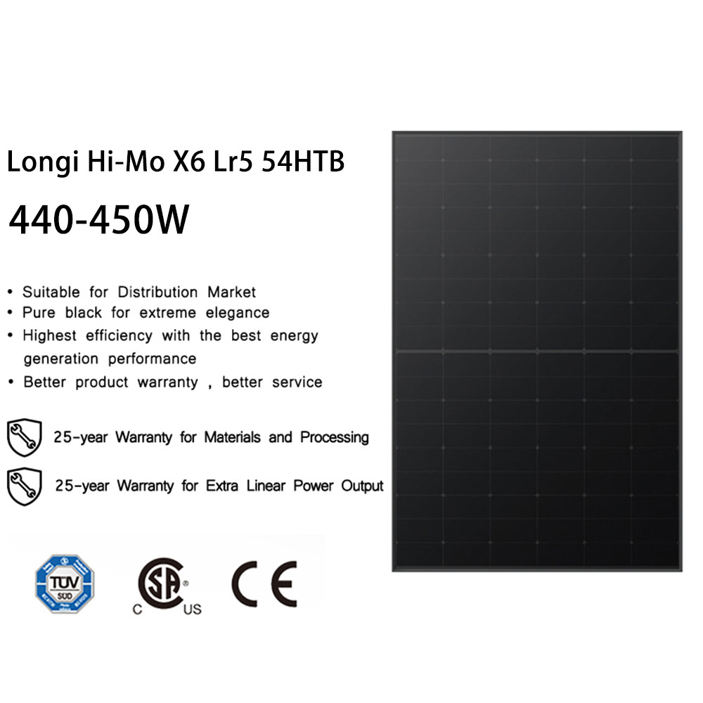 Ready Stock Longi Lr5-54hib-410m Solar Panel 410w Full Black Half Cut Perc Mono Solar Module In Europe