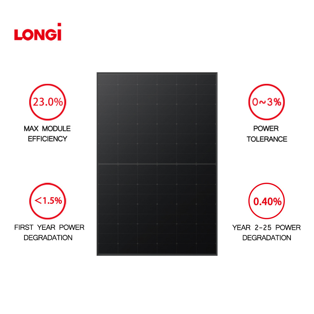 Ready Stock Longi Lr5-54hib-410m Solar Panel 410w Full Black Half Cut Perc Mono Solar Module In Europe