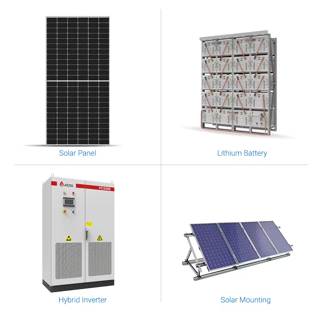 Commercial Solar Energy System Complete Kit 50Kw 100Kw 300Kw Hybrid Off Grid Solar Panels Power System with Storage Set