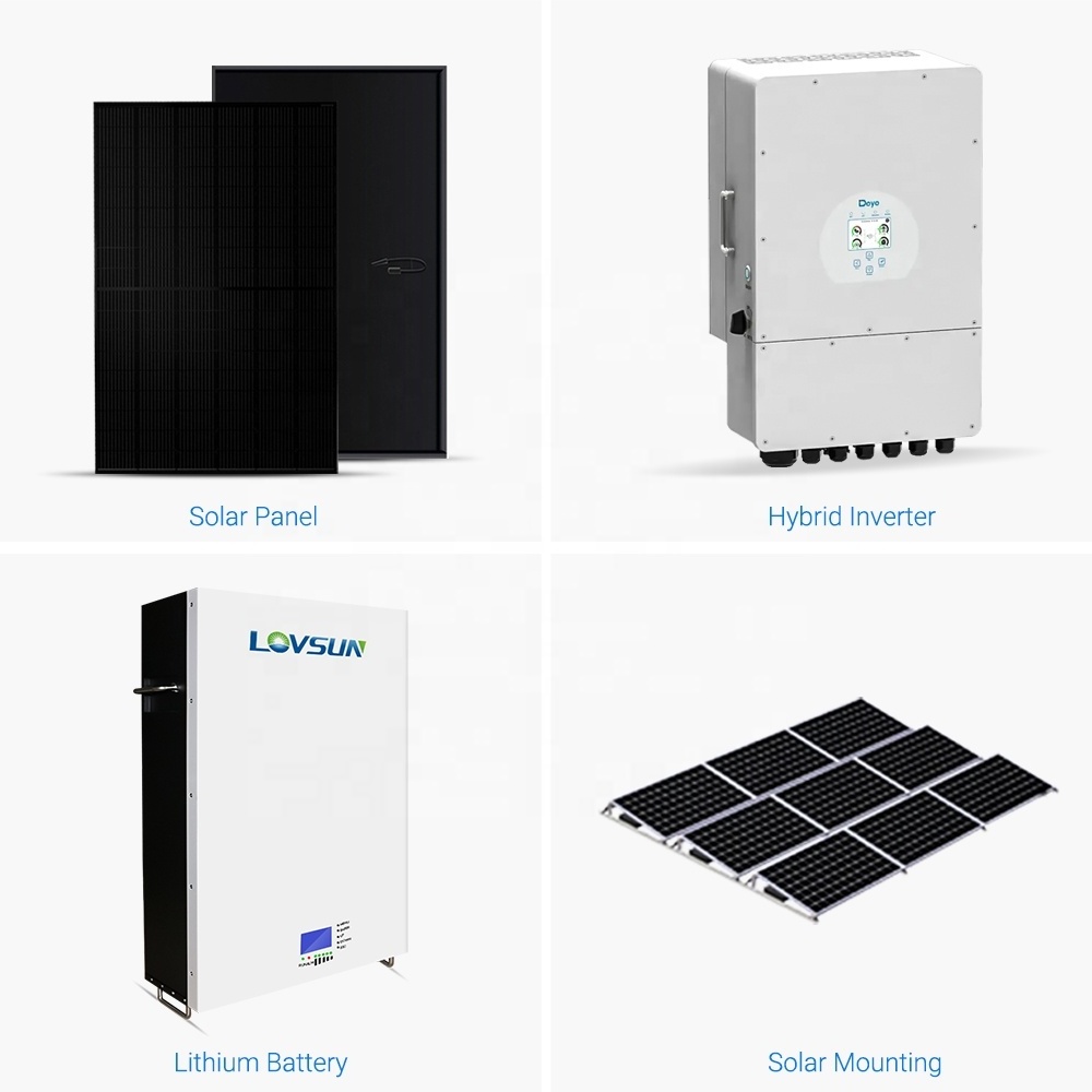 All in one 5000w Solar Panels 5kw 8kw 10kw Solar System Off Hybrid Grid 5000 Watt Full Set Complete Kit Solar Energy System