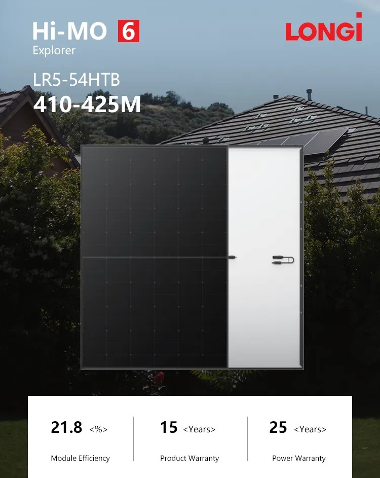 New Type Longi 400W 405W 410W 415W 420W All Black Solar Panel LR5-54HPB Solar Panels