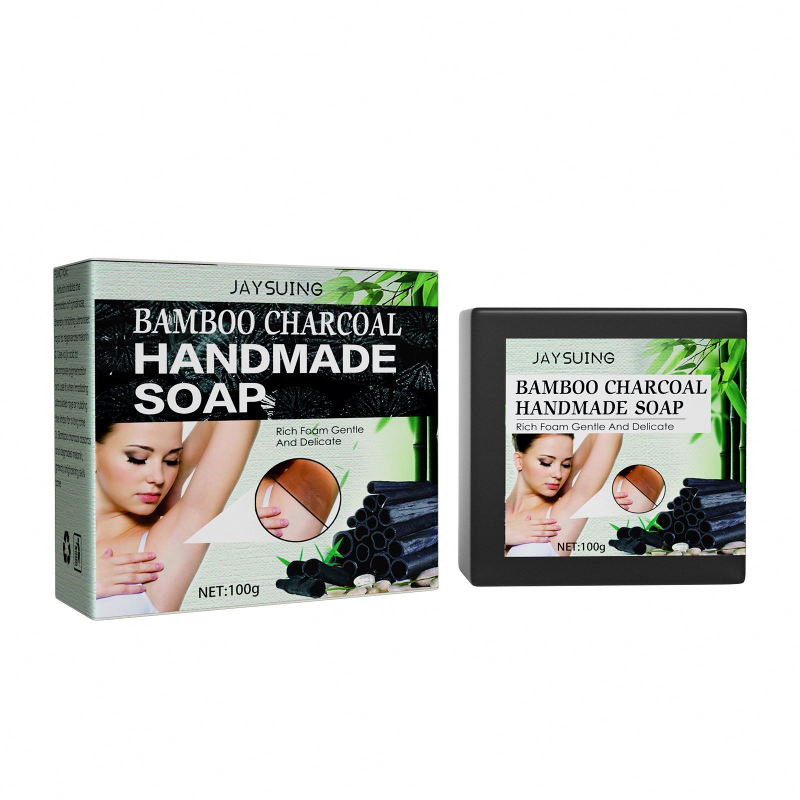 Natural Organic 100% Black Wholesale Private Label Handmade Whitening Black Soap Bamboo Charcoal Beauty Bathing Soap Bar