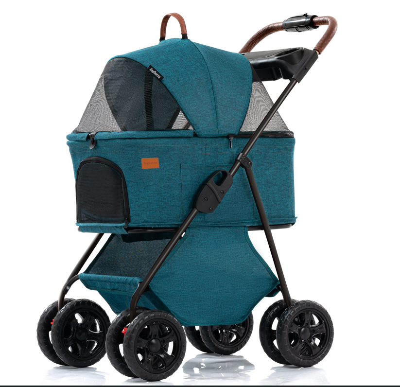 Large pet stroller detachable carrier dog cat trolley