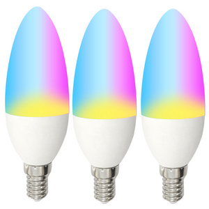 Tuya Google assistant Alex Voice Control app Wifi RGB Smart LED Candle Light Bulb Cheap Prices Lamp Bulbs 3W E12 E14