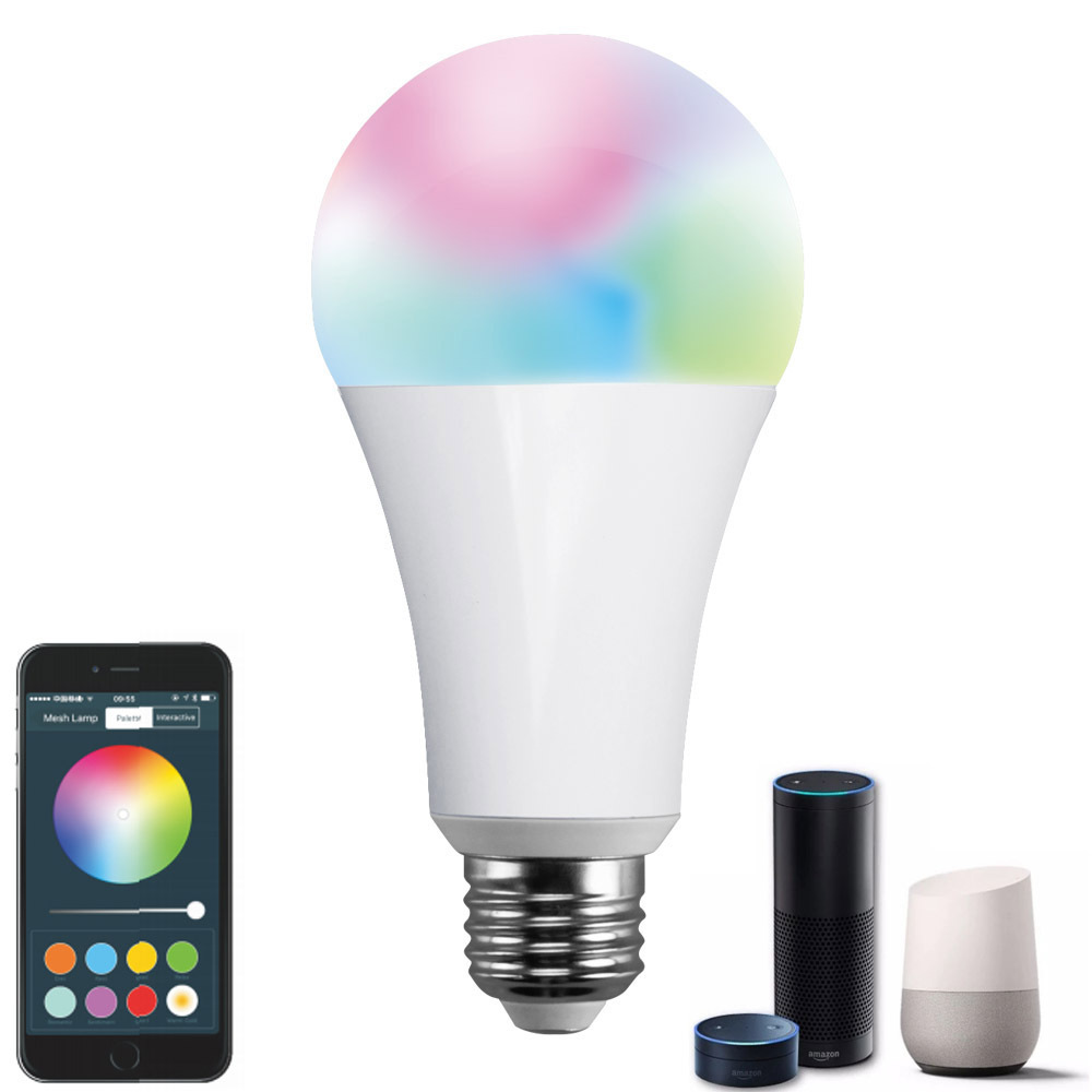 Smart Bulb E27 A70 Dimmable Tuya APP RGBW Light Led Lamp Ampoule Alexa Compatible With Google Assistant For Smart Home Decor