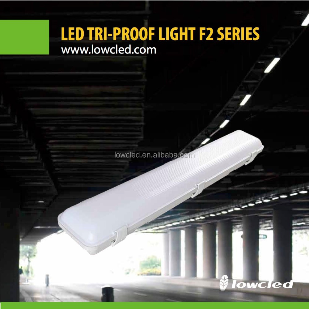 led shop light 4ft linkable IP66 waterproof IK10 parking garage led light motion sensor 40w 50w 60w 80W tri-proof light