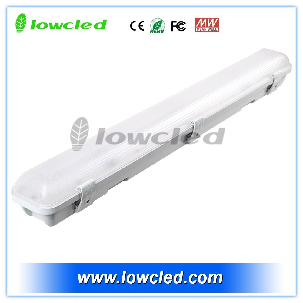 Warehouse industrial suspended ceiling triproof light fixture 4ft 40w 60w ip65 aluminum led batten linear tri proof light