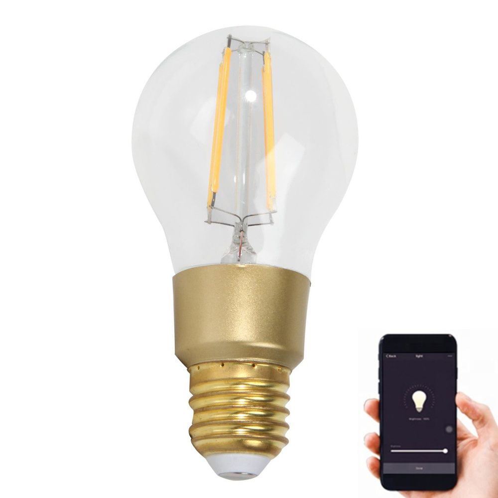 New Wifi Alexa /Google Home Voice Control 7W A60 E26/E27/B22 Dimmable Filament bulbs smart