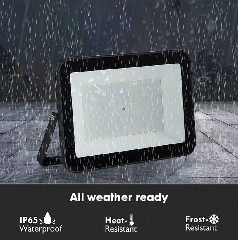 New IP66 LED 50/100/150/200W Ultra Slim Black Outdoor Garden LED Flood Light