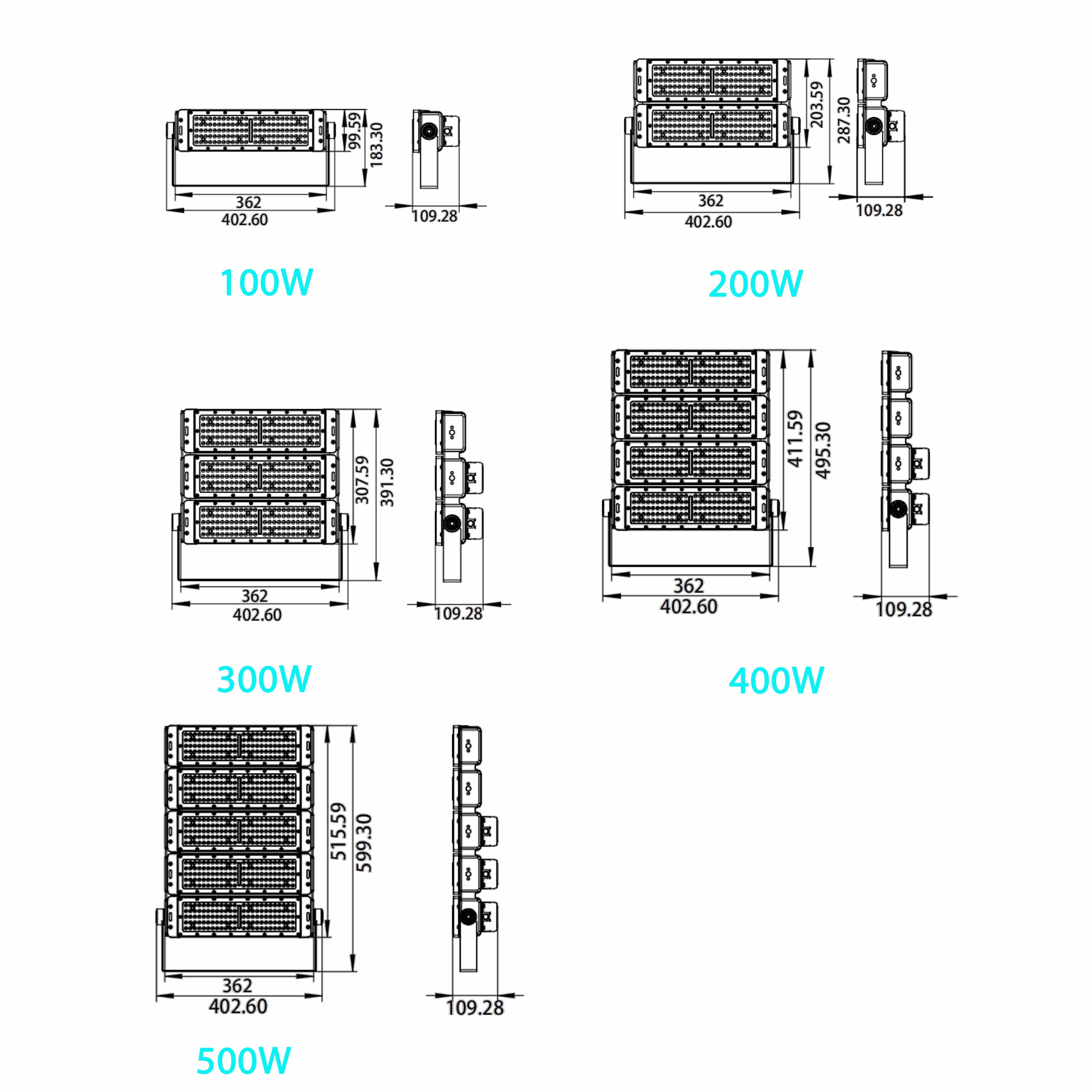 High efficiency big power ip67 outdoor spotlight 50w 120w 150w 200w foldable industrial aquarium led floodlight