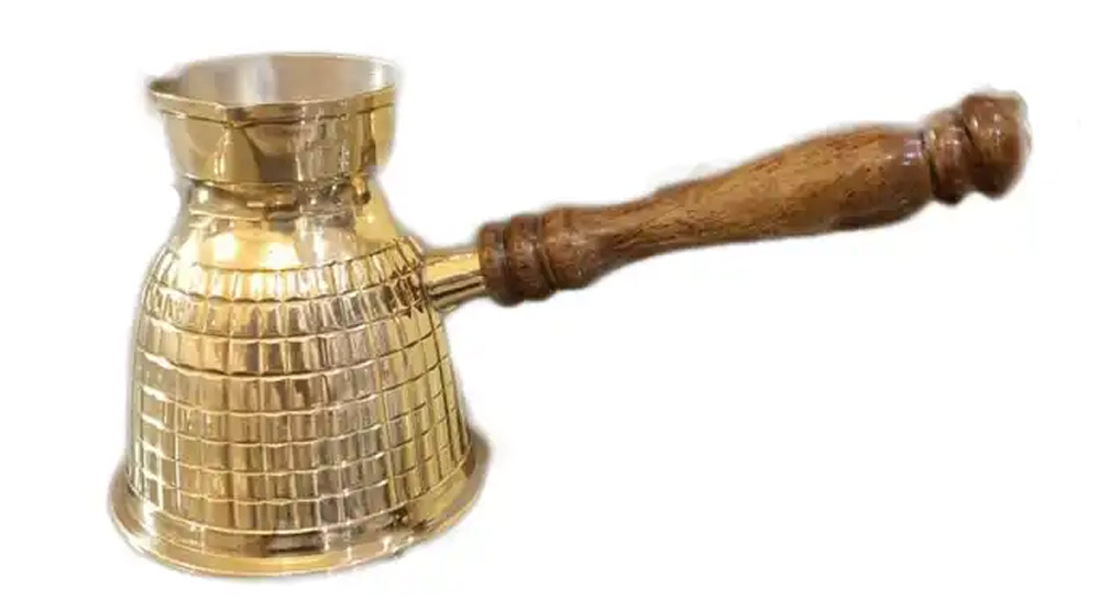 Premium Quality  Brass Copper Turkish Coffee Warmer Pot with Handle From Indian Supplier