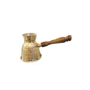 Premium Quality  Brass Copper Turkish Coffee Warmer Pot with Handle From Indian Supplier