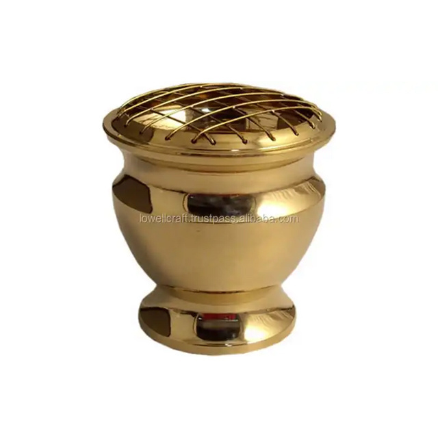 Hot Sale Brass Charcoal Burning Incense Burner with Round Shape From Wholesale Supplier