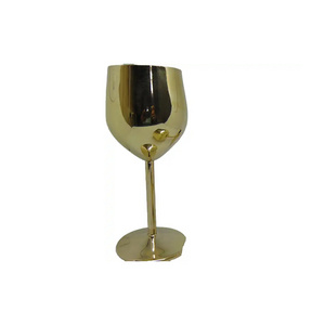 New Collection Stainless Steel Stemmed Goblet gold Plated Stemmed Wine Glass From Indian Supplier