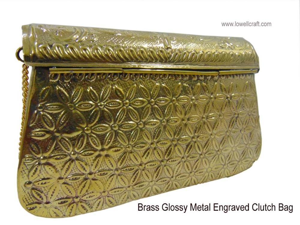 Hand Carving clutches Vintage Handmade Brass metal purse Hand clutch for women party clutch