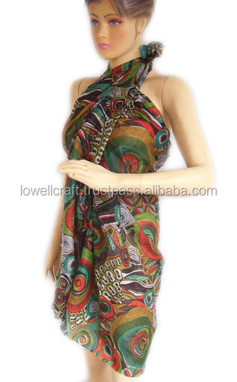 New Fashion Hawaiian Cotton Sarongs Custom Uniquely Styled Beach Pareo for Summer Wholesale Swim Beach Sarong