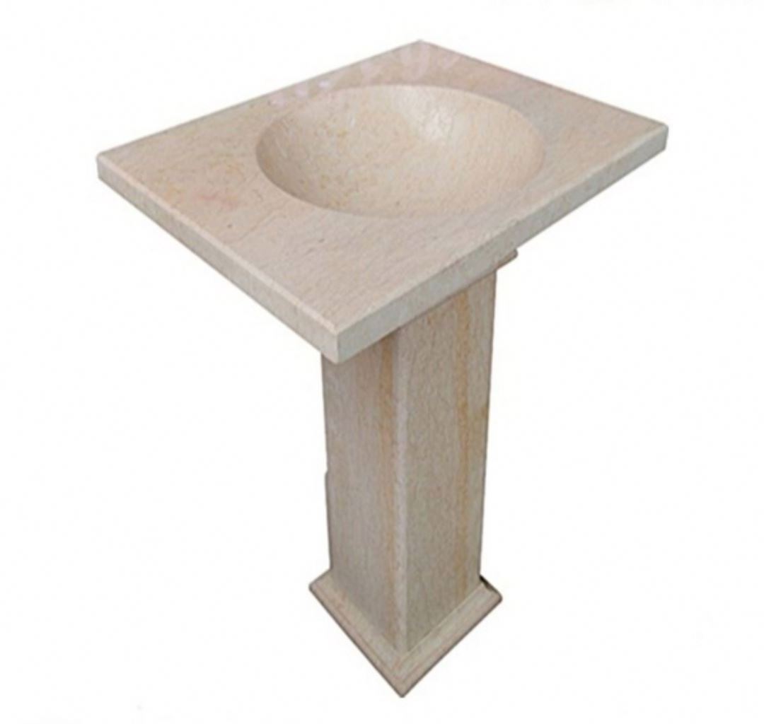 Wholesale Luxury Quality Bathroom Pedestal Basins White Marble Sinks Natural White Marble Sinks