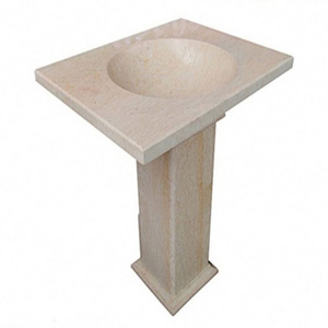 Wholesale Luxury Quality Bathroom Pedestal Basins White Marble Sinks Natural White Marble Sinks