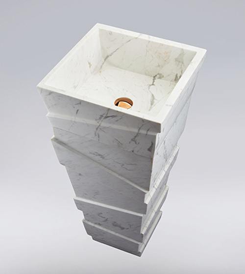 Wholesale Luxury Quality Bathroom Pedestal Basins White Marble Sinks Natural White Marble Sinks