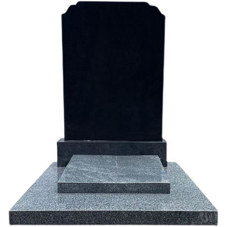 Factory Supplier Monument Headstone With Vase Headstones For Children Dark Gray Granite Headstone