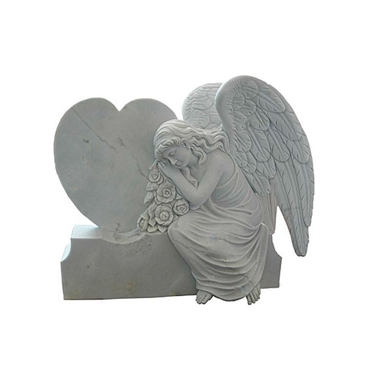 Wholesale marble High Quality Angel Monument European style White Marble Headstones and Tombstones