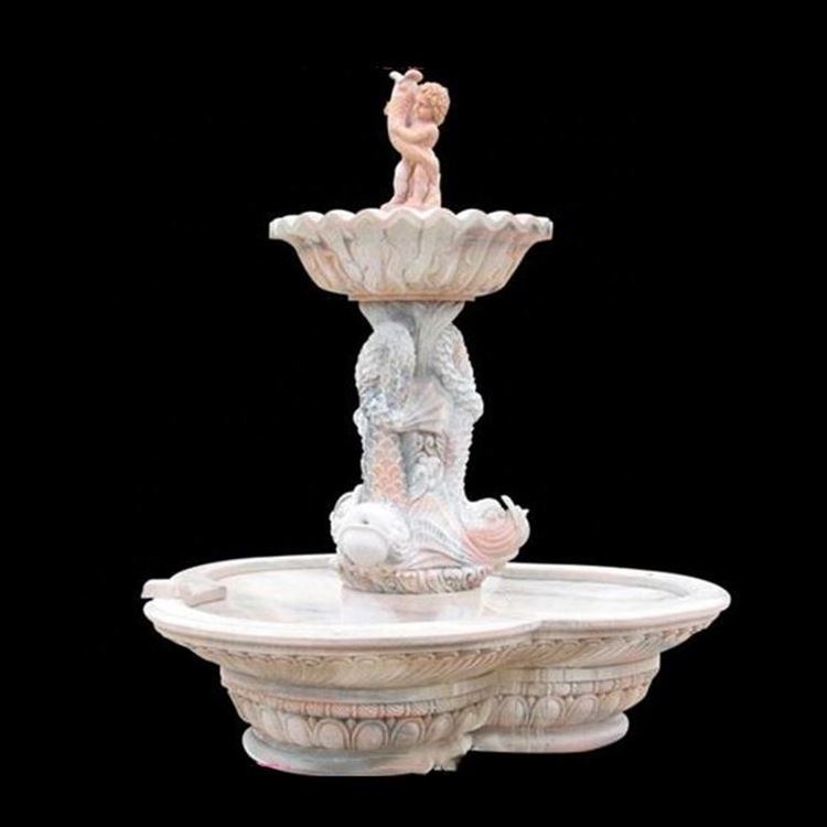 Factory hot sale cube marble stone fountain yellow marble water fountain directly supply big marble fountains outdoor waterfall