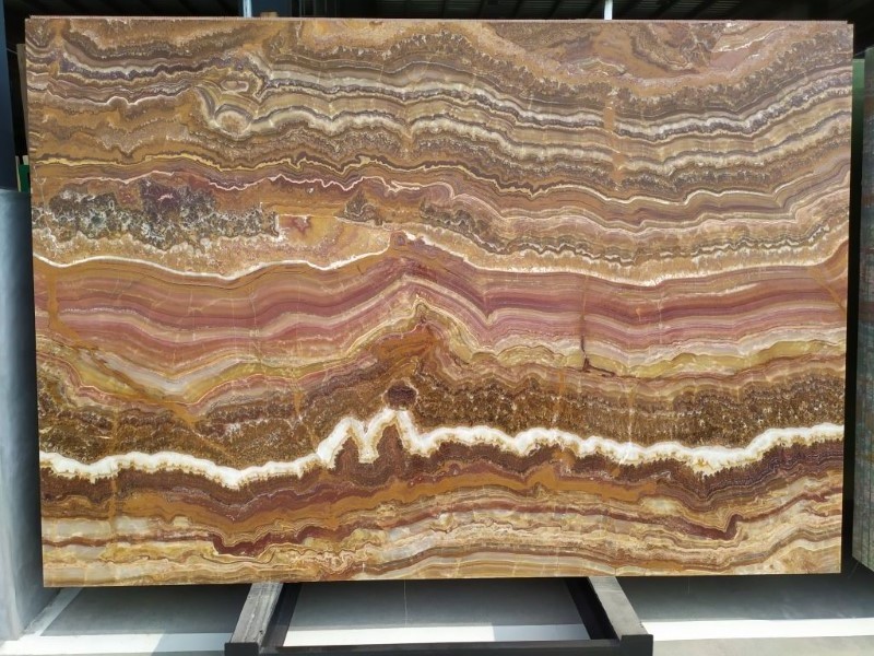 bookmatch backlit translucent tiger onyx marble stone slabs and tiles wholesale price popular brown marble