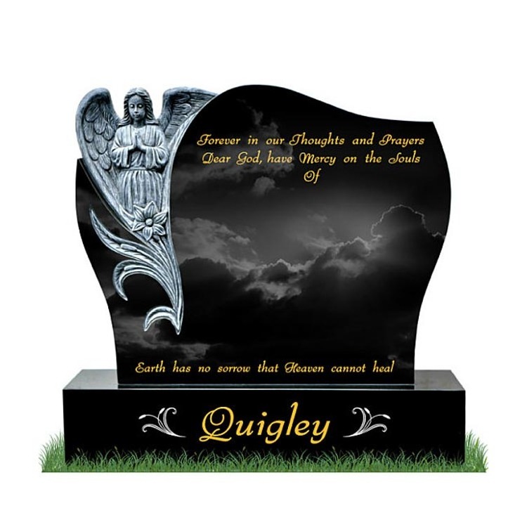 Customized Hot Sale Beautiful Marble Monument angel statues Headstones Tombstone Weeping Angle Tombstone