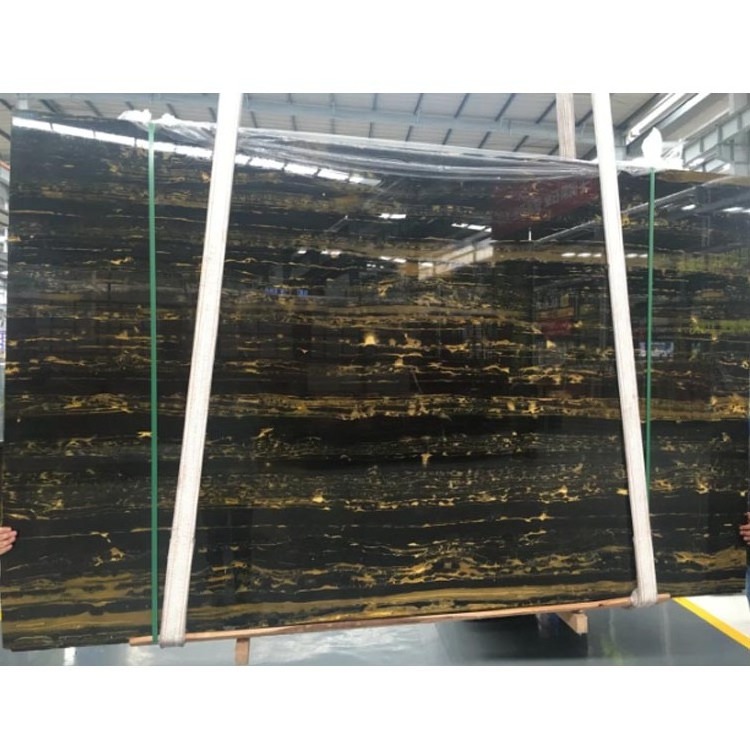 Golden Portoro Marmer Athens Black And Gold China Black Marble With Gold Veins Slabs And Flooring Tiles