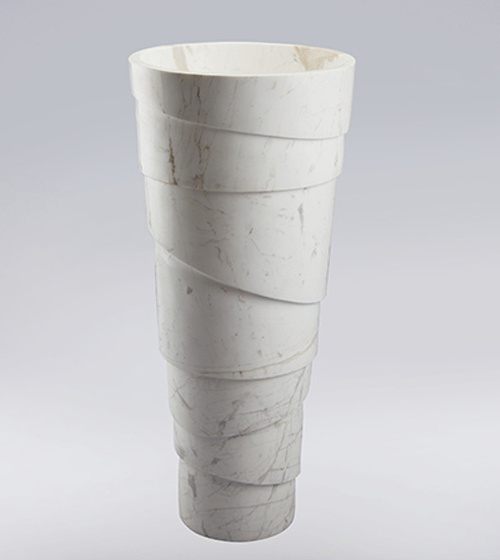 Wholesale Luxury Quality Bathroom Pedestal Basins White Marble Sinks Natural White Marble Sinks