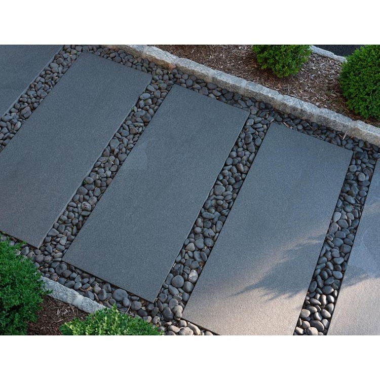 China Cheap Driveway Outside Garden Black Granite Random Flagstone Black Basalt Stairs Step Stone Paving Stone