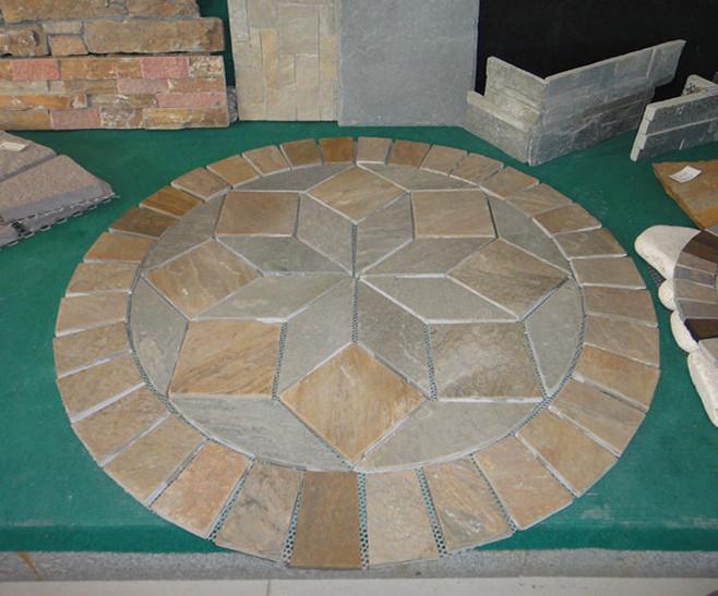 Factory Directly Slate Pattern Floor Stone Mosaic Slate Mosaic Pavers For Driveway