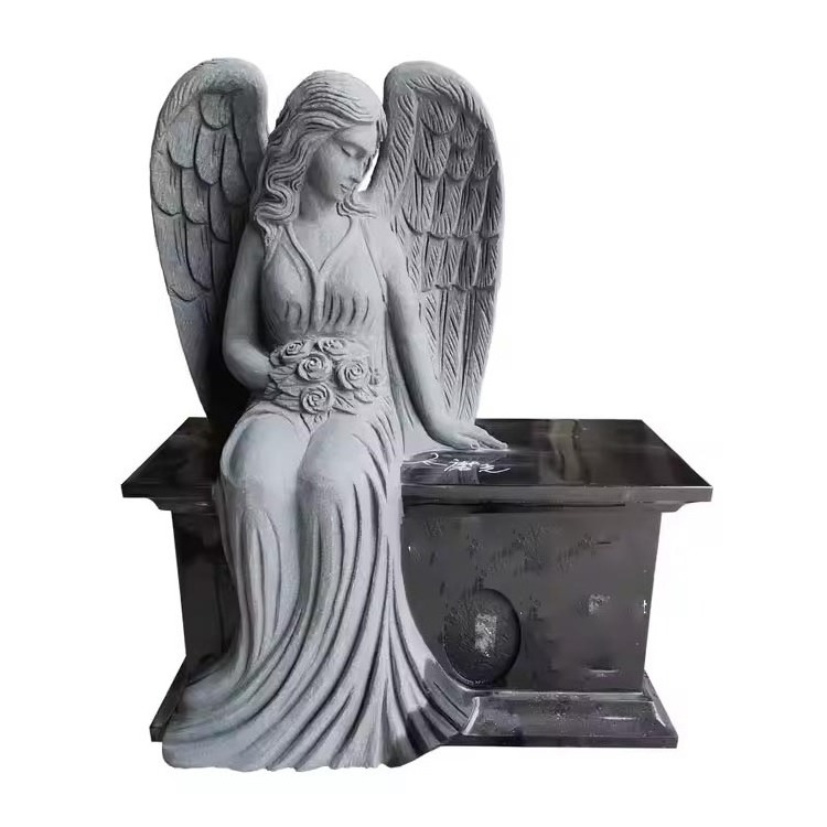 Wholesale marble High Quality Angel Monument European style White Marble Headstones and Tombstones