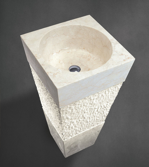 Wholesale Luxury Quality Bathroom Pedestal Basins White Marble Sinks Natural White Marble Sinks