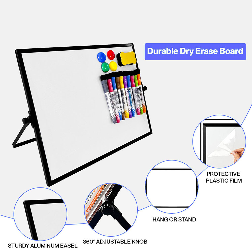 High Quality Office Supplies Dry Earser White Board Double Sided Aluminium Frame Small Desk Magnetic Whiteboards