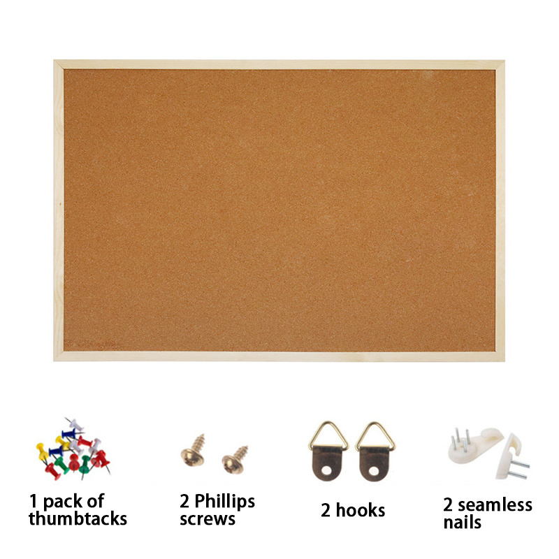 Custom Factory Wooden Frame Wall-Mounted Bulletin Pin Notice Corkboards Message Cork Board Bulletin Boards